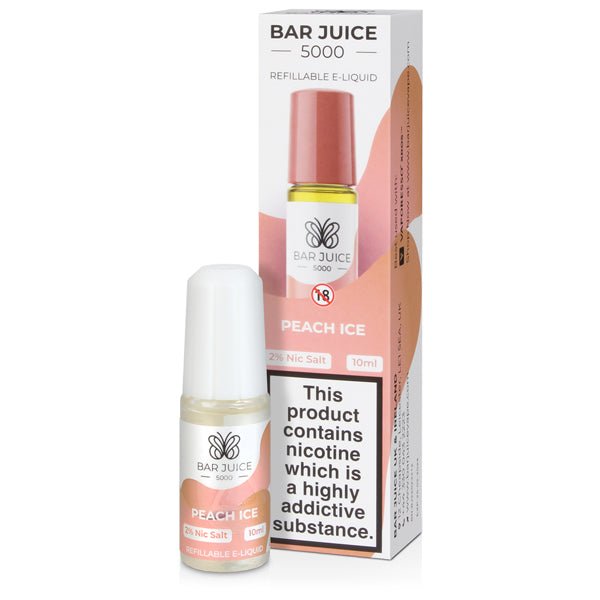 Peach Ice Nic Salt E - liquid By Bar Juice 5000 - The Vape House