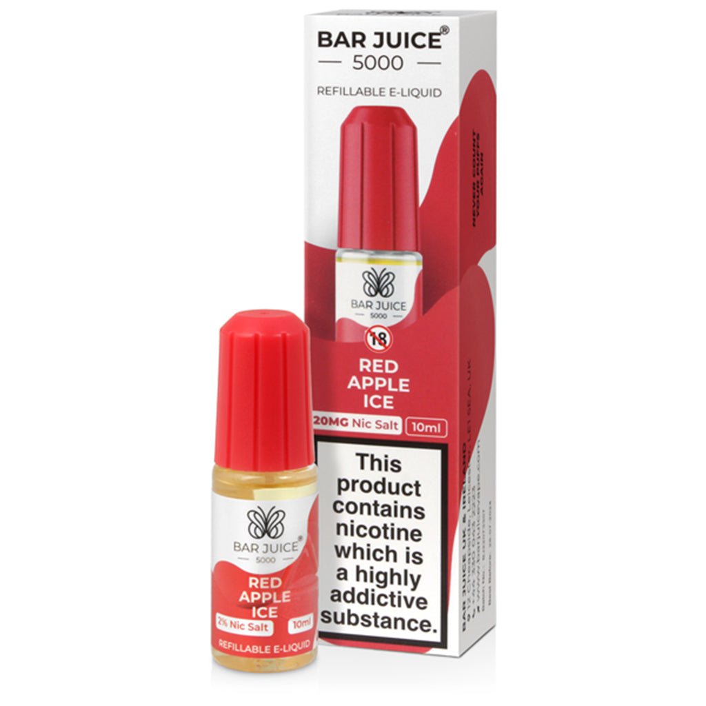 Red Apple Ice Nic Salt E - liquid By Bar Juice 5000 - The Vape House