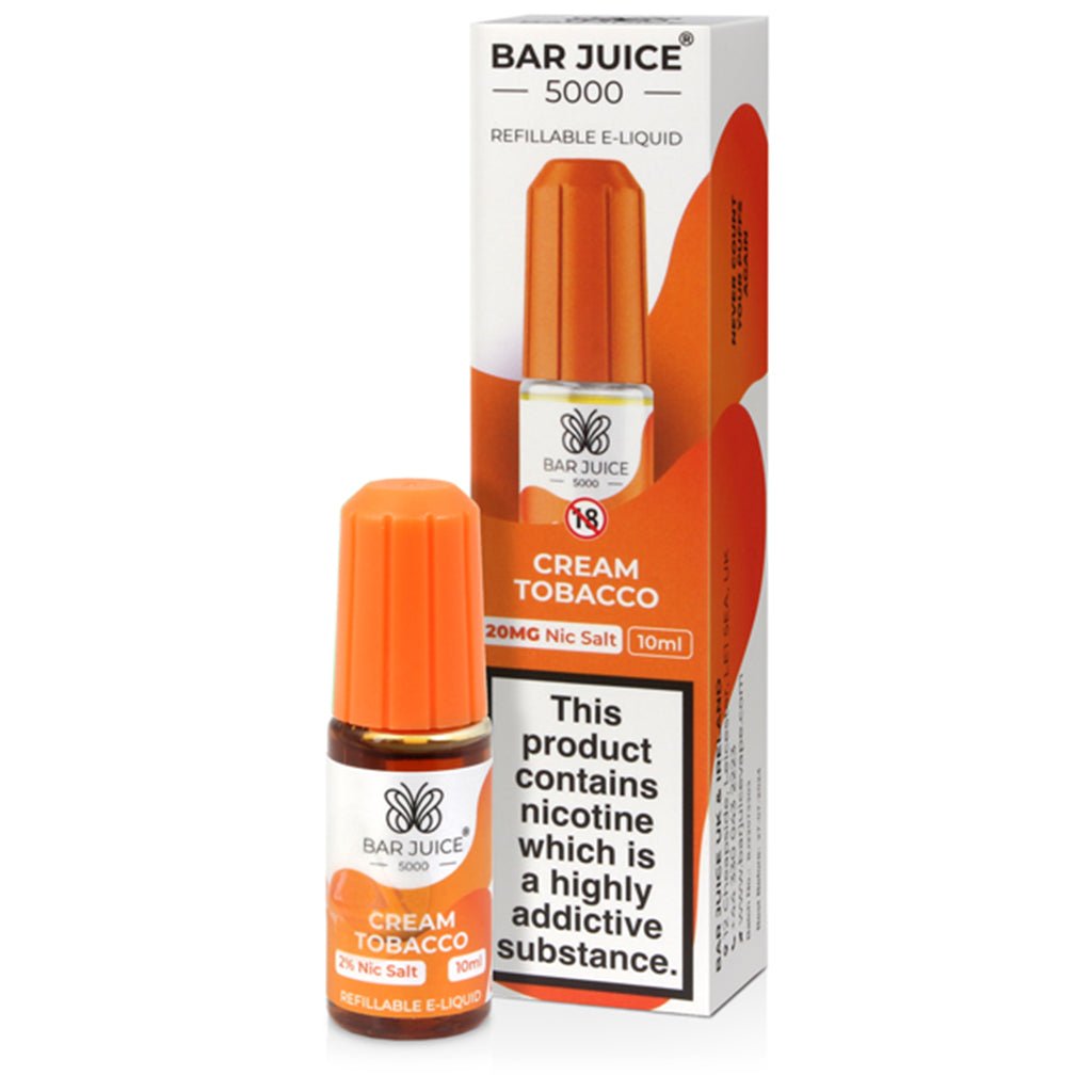 Cream Tobacco Nic Salt E - liquid By Bar Juice 5000 - The Vape House