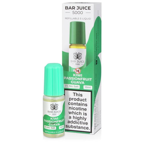 Kiwi Passionfruit Guava Nic Salt E - liquid By Bar Juice 5000 - The Vape House