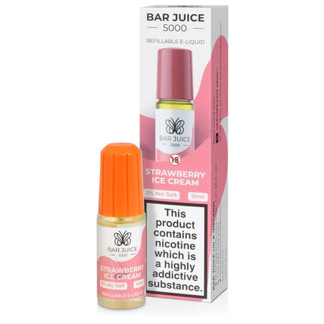 Strawberry Ice Cream Nic Salt E - liquid By Bar Juice 5000 - The Vape House